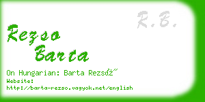 rezso barta business card